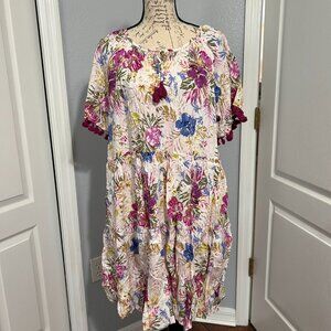 NWT Matilda Jane Aloha Palm floral print dress size large